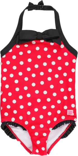 RuffleButts Girls UPF50  Sun Protection Princess Sleeveless One Piece Swimsuit