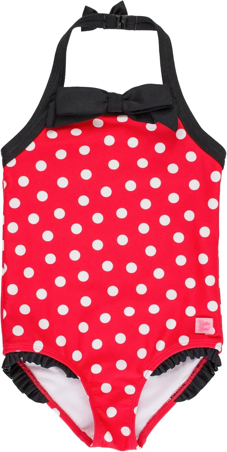 RuffleButts Girls UPF50  Sun Protection Princess Sleeveless One Piece Swimsuit