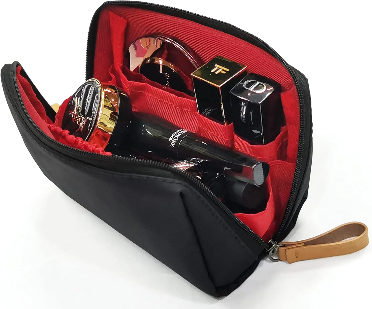 Small Makeup Bag for Purse, Makeup Pouch Small Cosmetic Bag Mini Portable Handbag for Women and Girls (Pink)