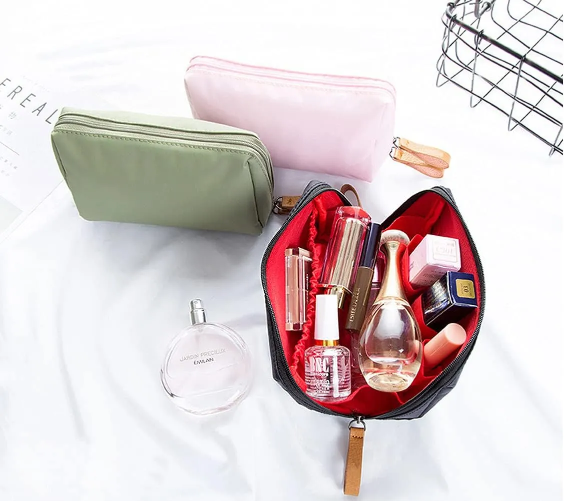 Small Makeup Bag for Purse, Makeup Pouch Small Cosmetic Bag Mini Portable Handbag for Women and Girls (Pink)