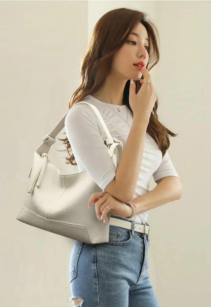 Soft Leather Shoulder Bag Tote Purse for Women Retro Tote Bag Handbag Casual Underarm Purse Shoulder Hobo Handbag with Wallet