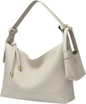 Soft Leather Shoulder Bag Tote Purse for Women Retro Tote Bag Handbag Casual Underarm Purse Shoulder Hobo Handbag with Wallet