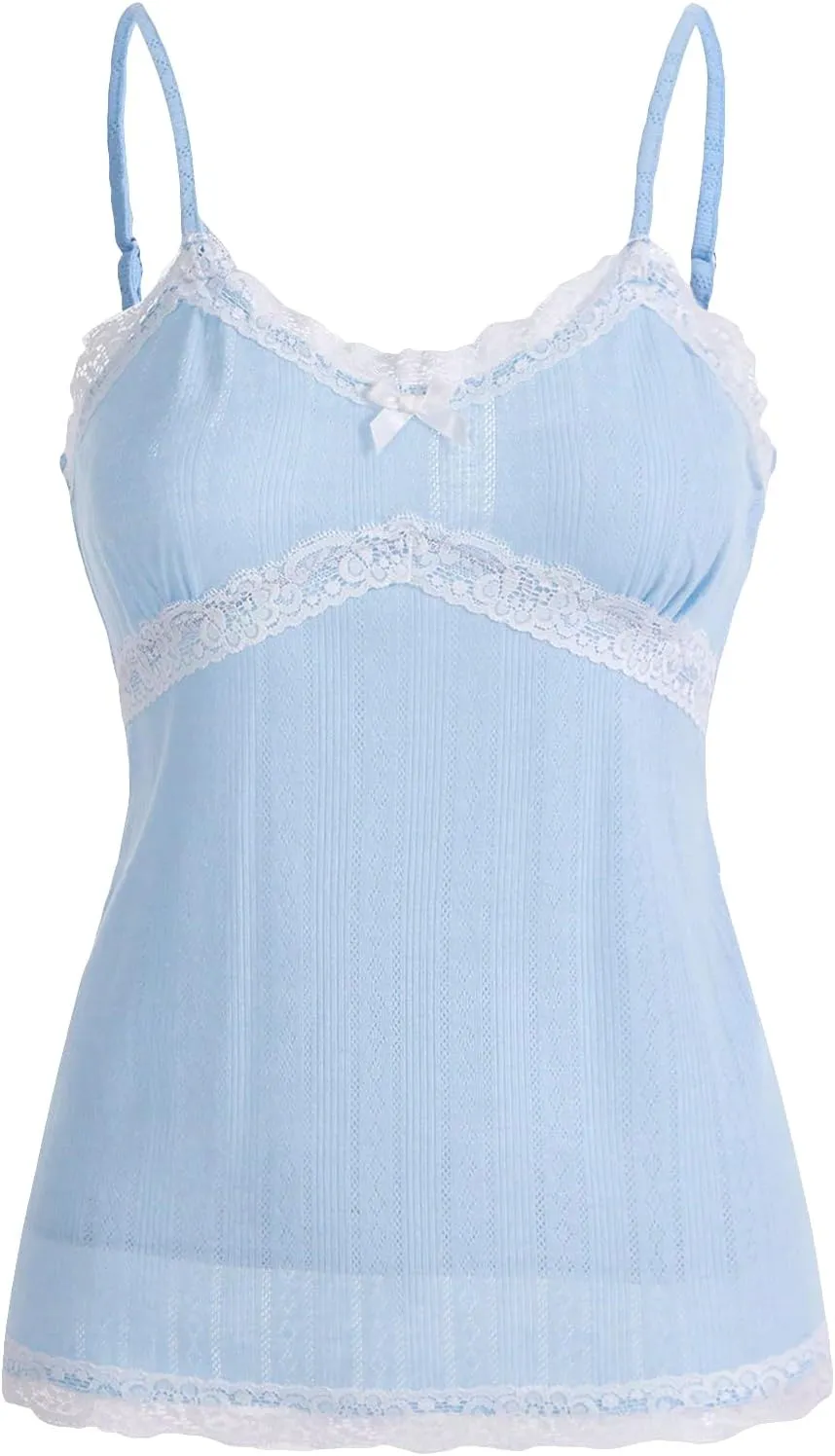 SOLY HUX Women's Lace Trim Spaghetti Strap Cami Tops Casual Summer Camisole