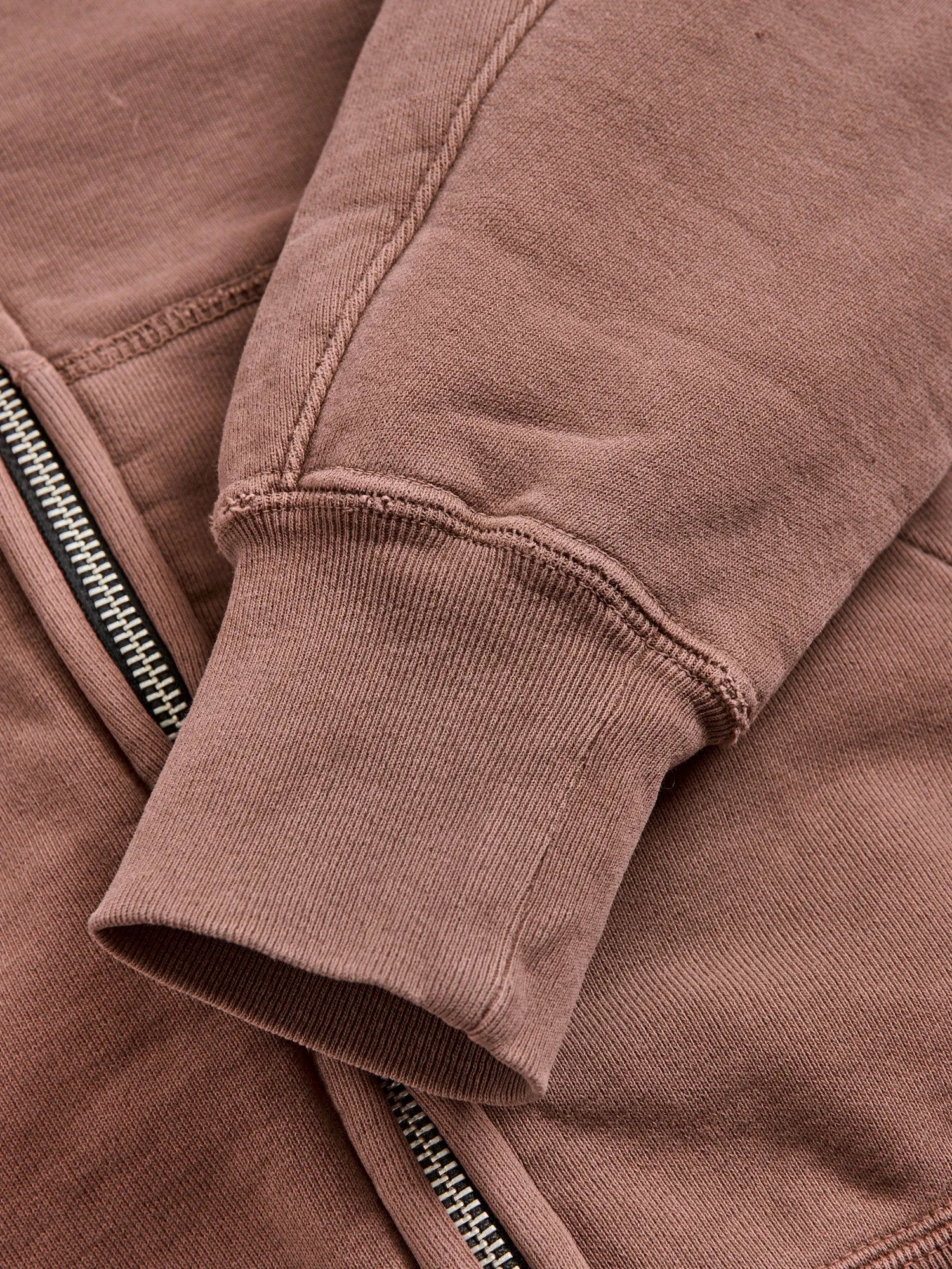 Special Finish Zip Hoodie in Brown