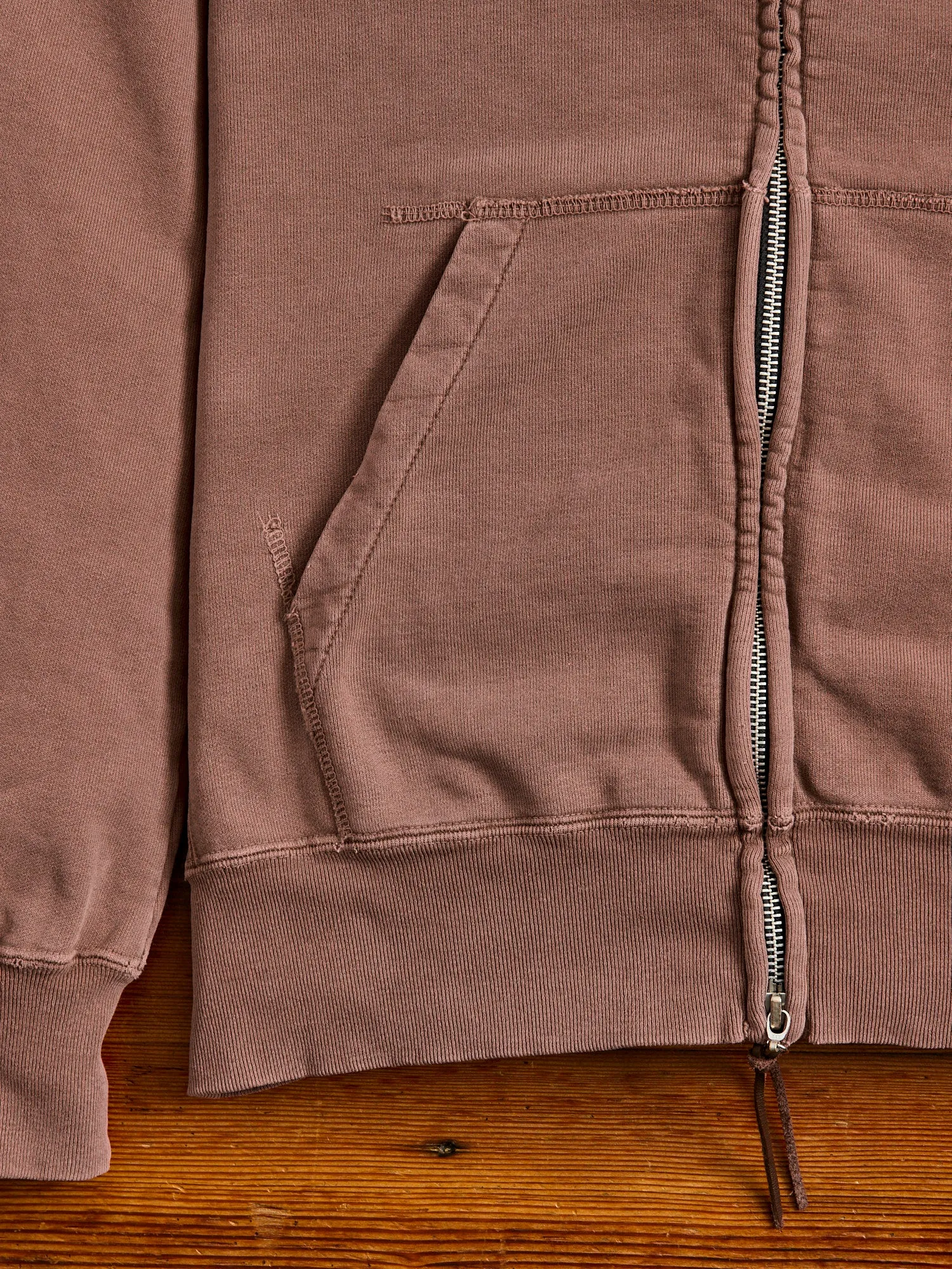Special Finish Zip Hoodie in Brown