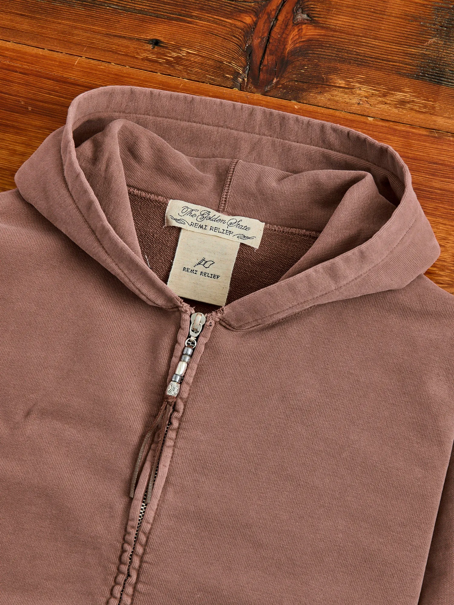 Special Finish Zip Hoodie in Brown