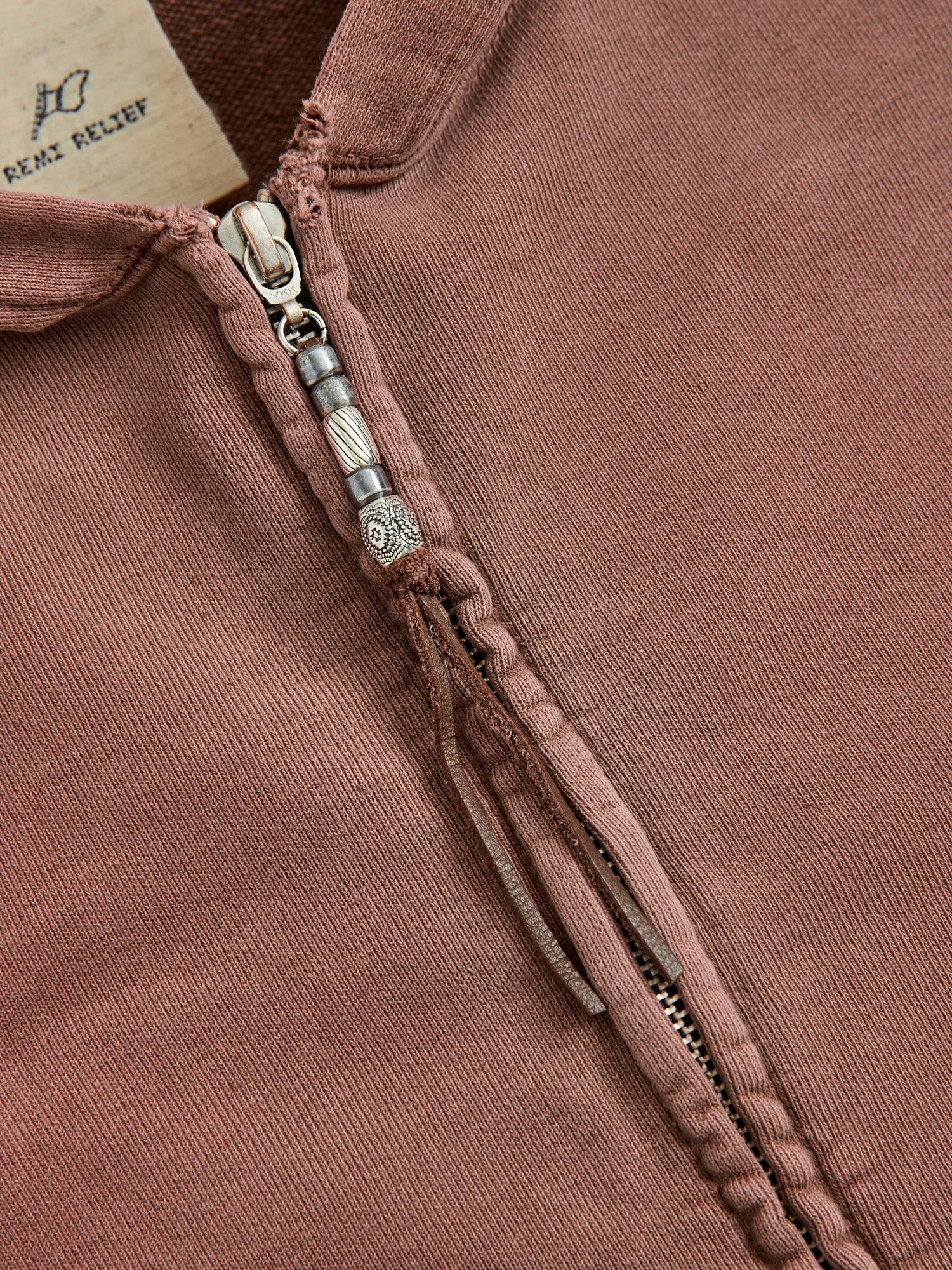 Special Finish Zip Hoodie in Brown