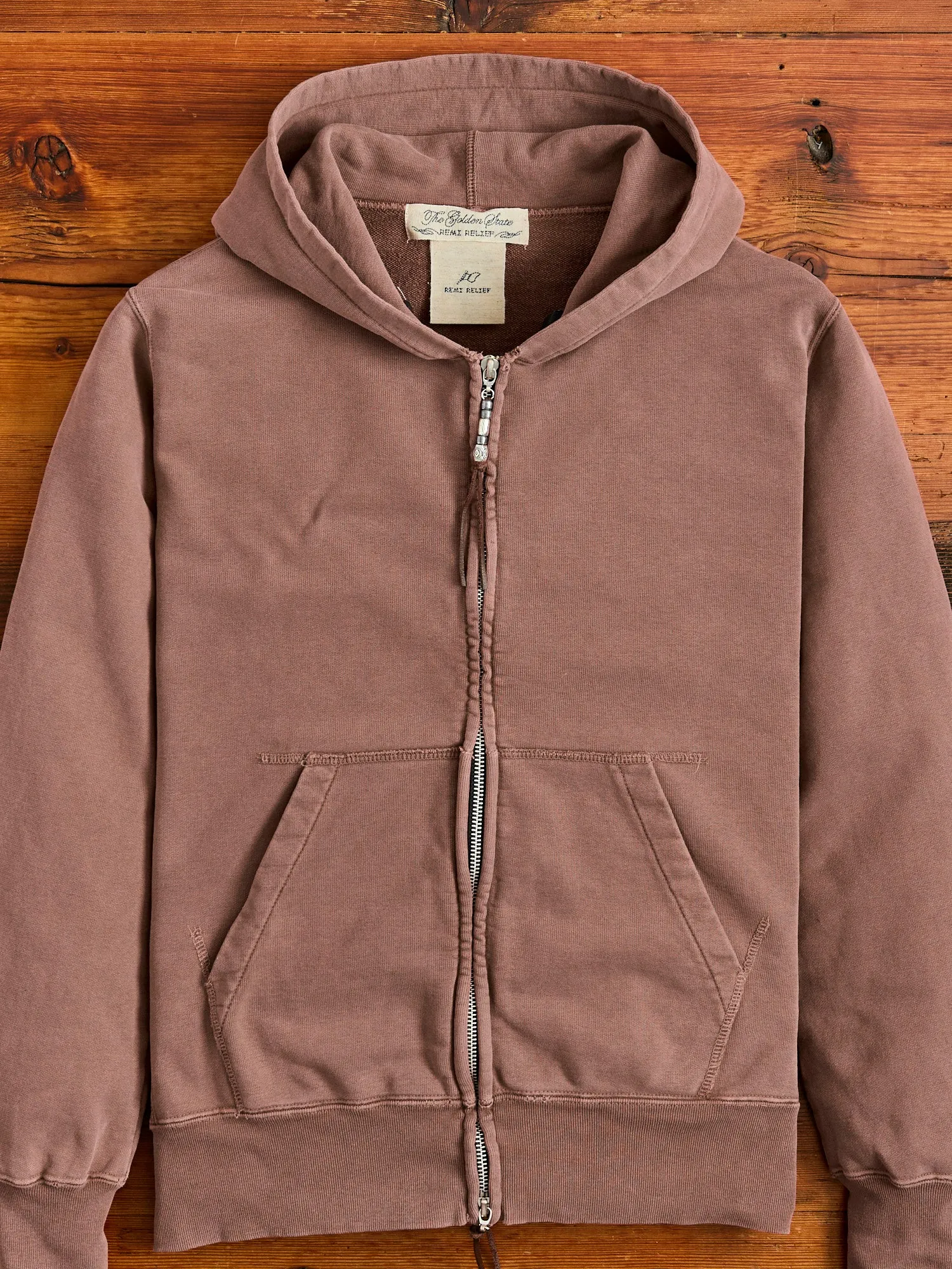 Special Finish Zip Hoodie in Brown