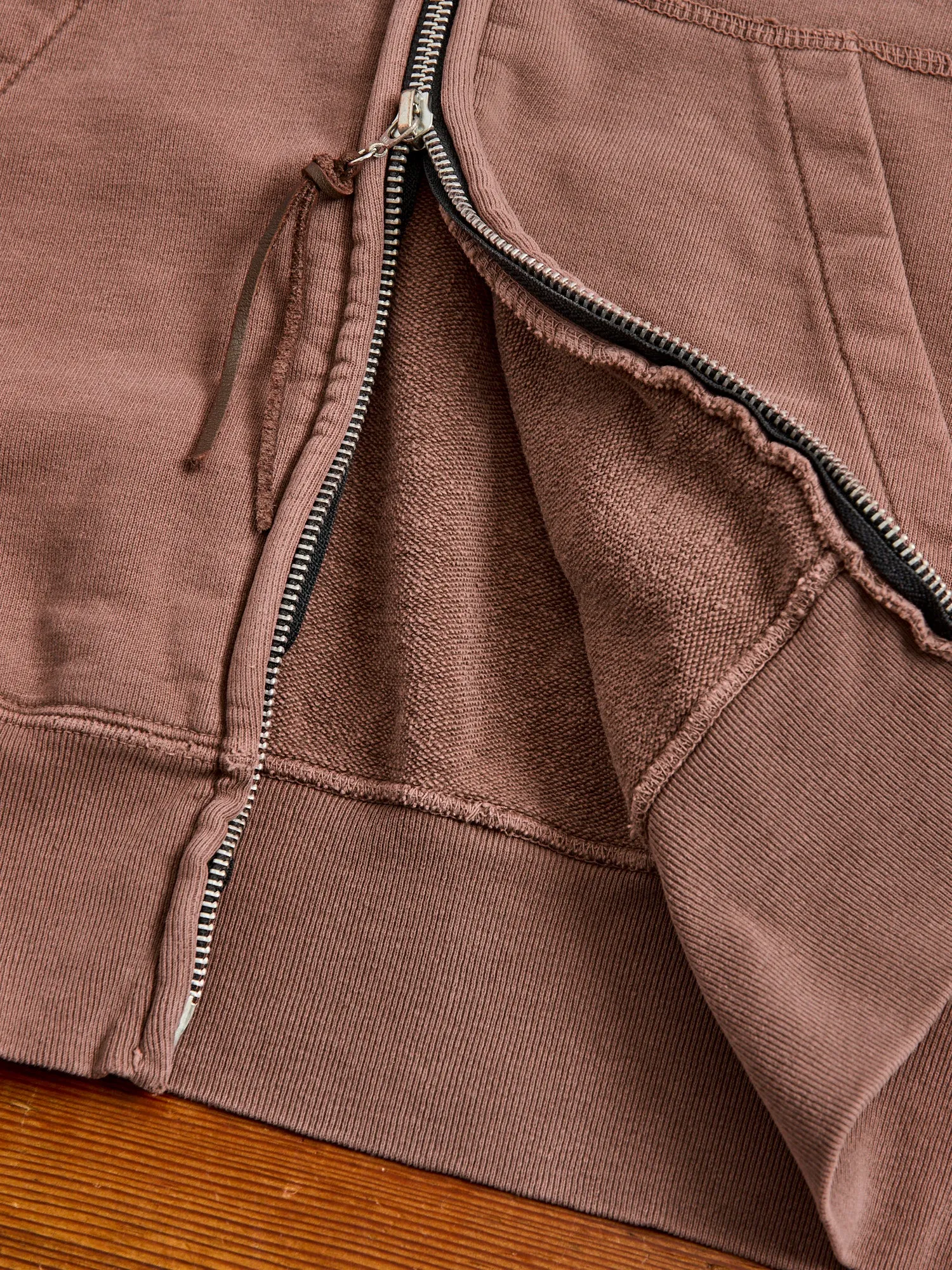 Special Finish Zip Hoodie in Brown