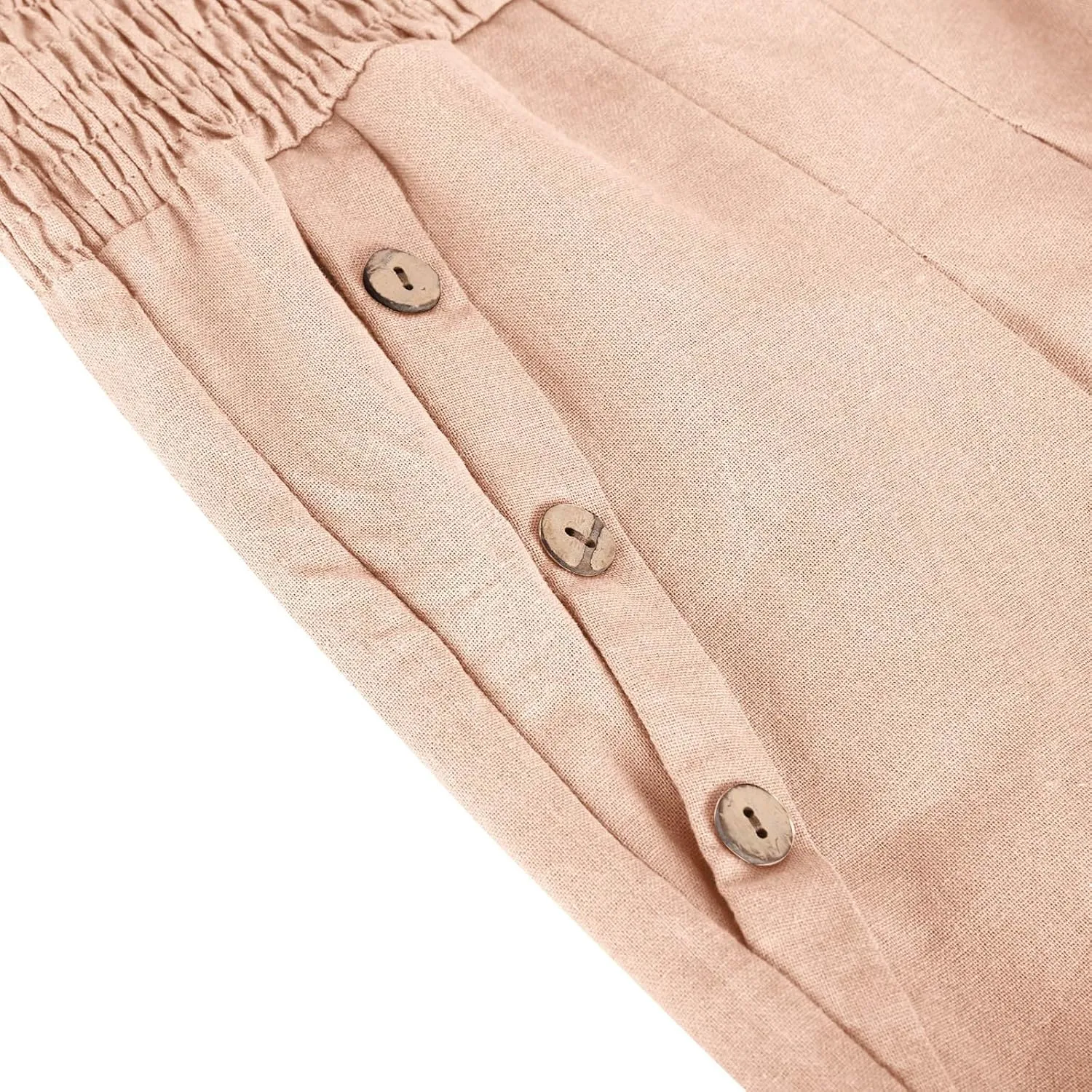 Summer Pants for Women Trendy 2024 High Waist Wide Leg Palazzo Pant Casual Loose Cotton Linen Lounge Trousers