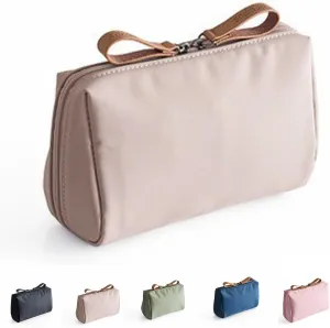 Tidynook Makeup Bag Small, Travel Mini Makeup Toiletry Bag For Purse, Pouch Cosmetic Bag Mini Portable Handbag For Women Girls (Light pink)