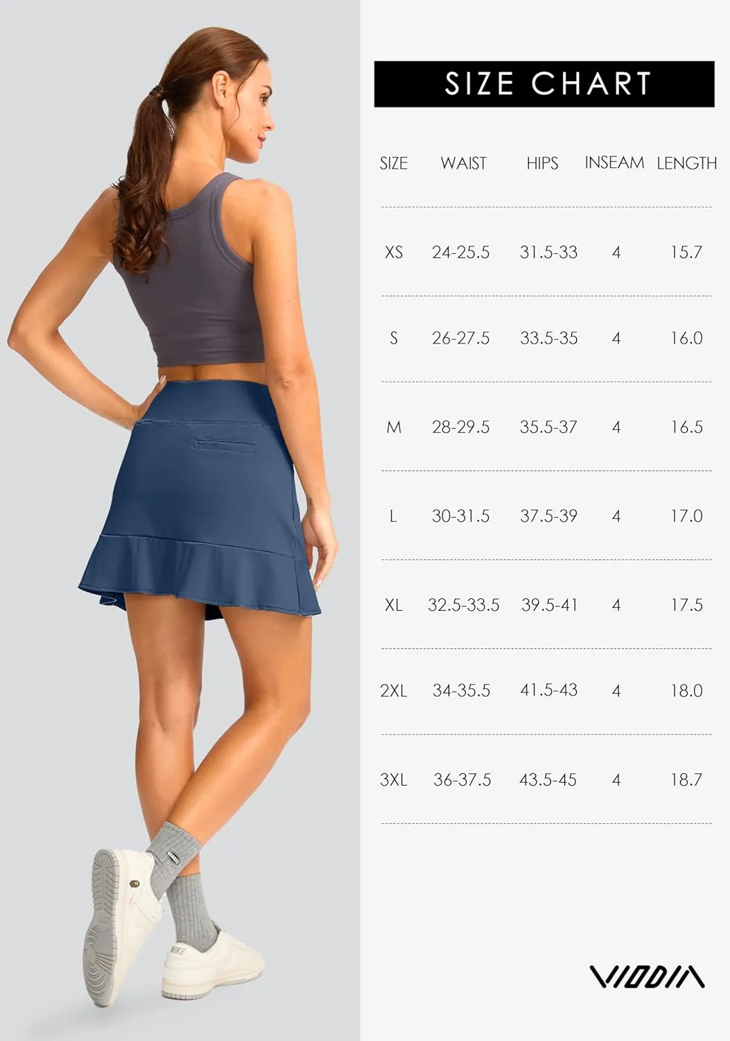 Viodia 16" Golf Skorts for Women High Waisted Tennis Skirt Athletic Skorts Skirts for Women Built-in Shorts with 5 Pockets