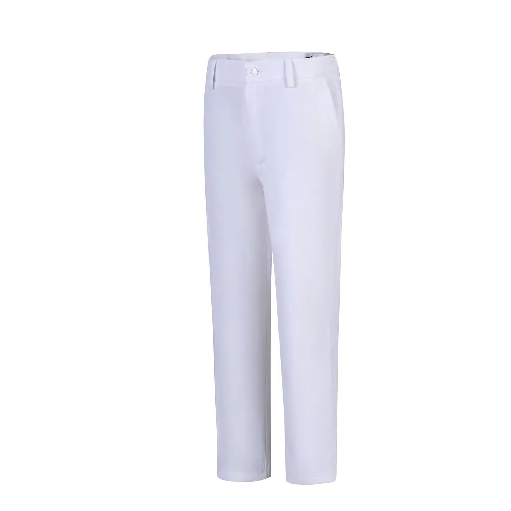 White Slim 4 Piece Boy's Formal Suits With Vest Pants Shirt Tie