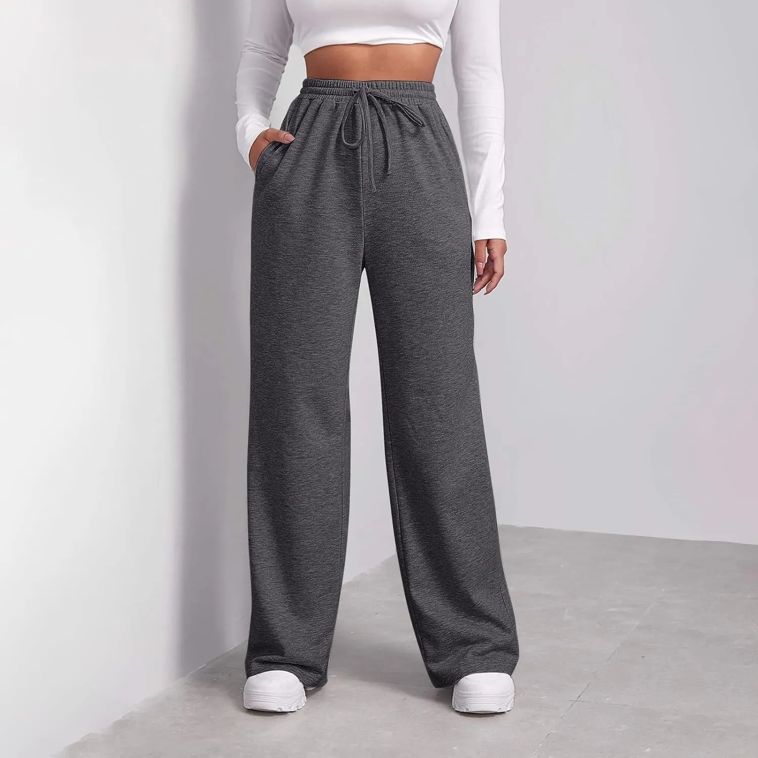 Wide Leg Pants for Women, Wide Leg Straight High Waisted Lightweight Linen