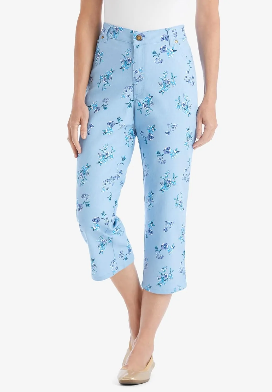 Woman Within Plus Size Capri Stretch Denim Jean