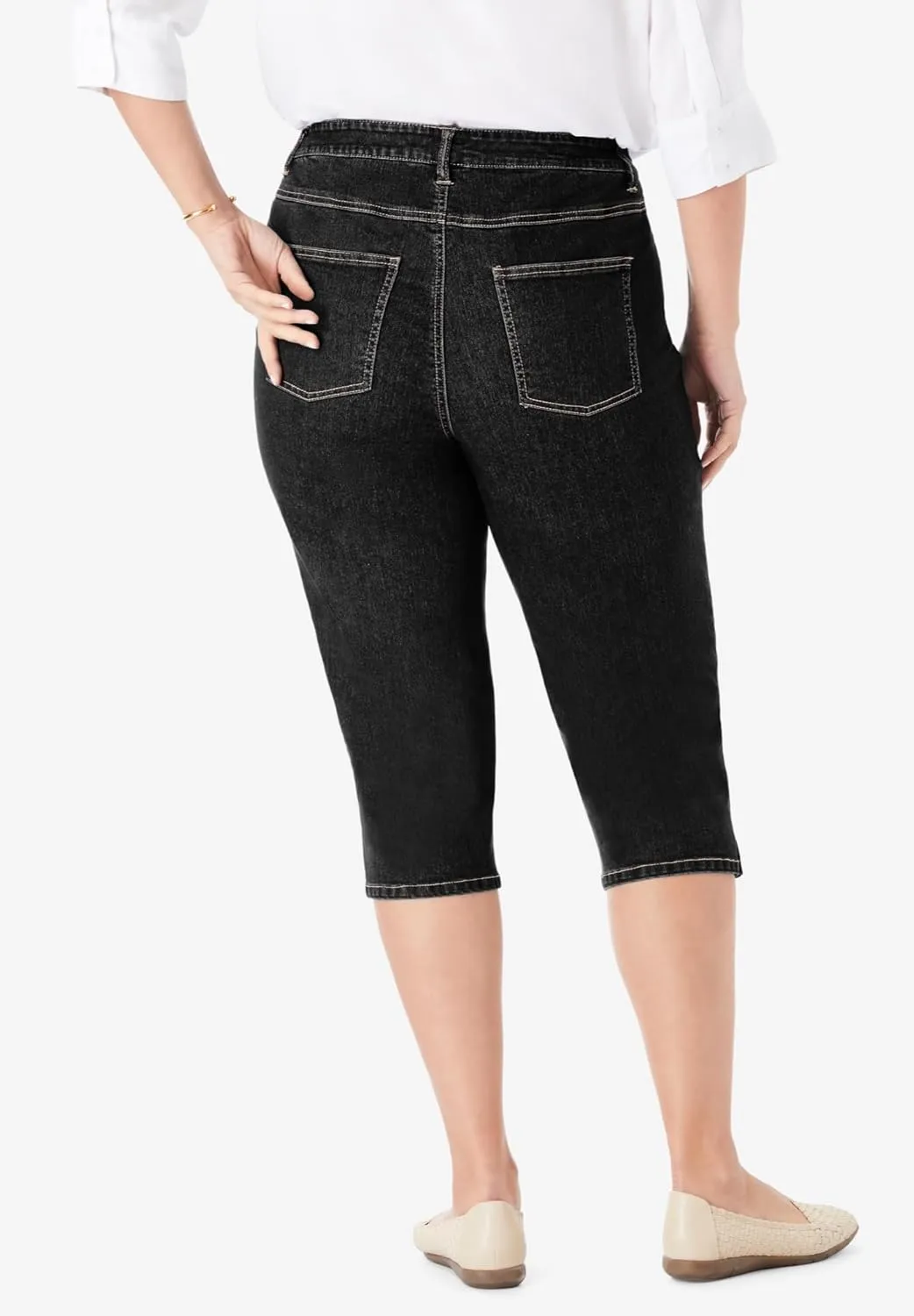 Woman Within Plus Size Capri Stretch Denim Jean