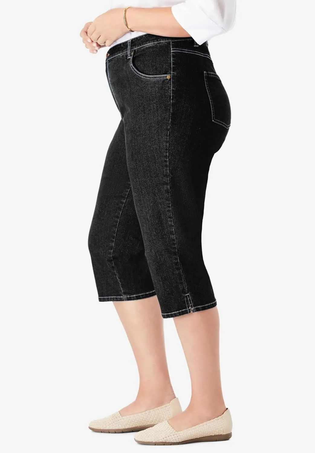 Woman Within Plus Size Capri Stretch Denim Jean