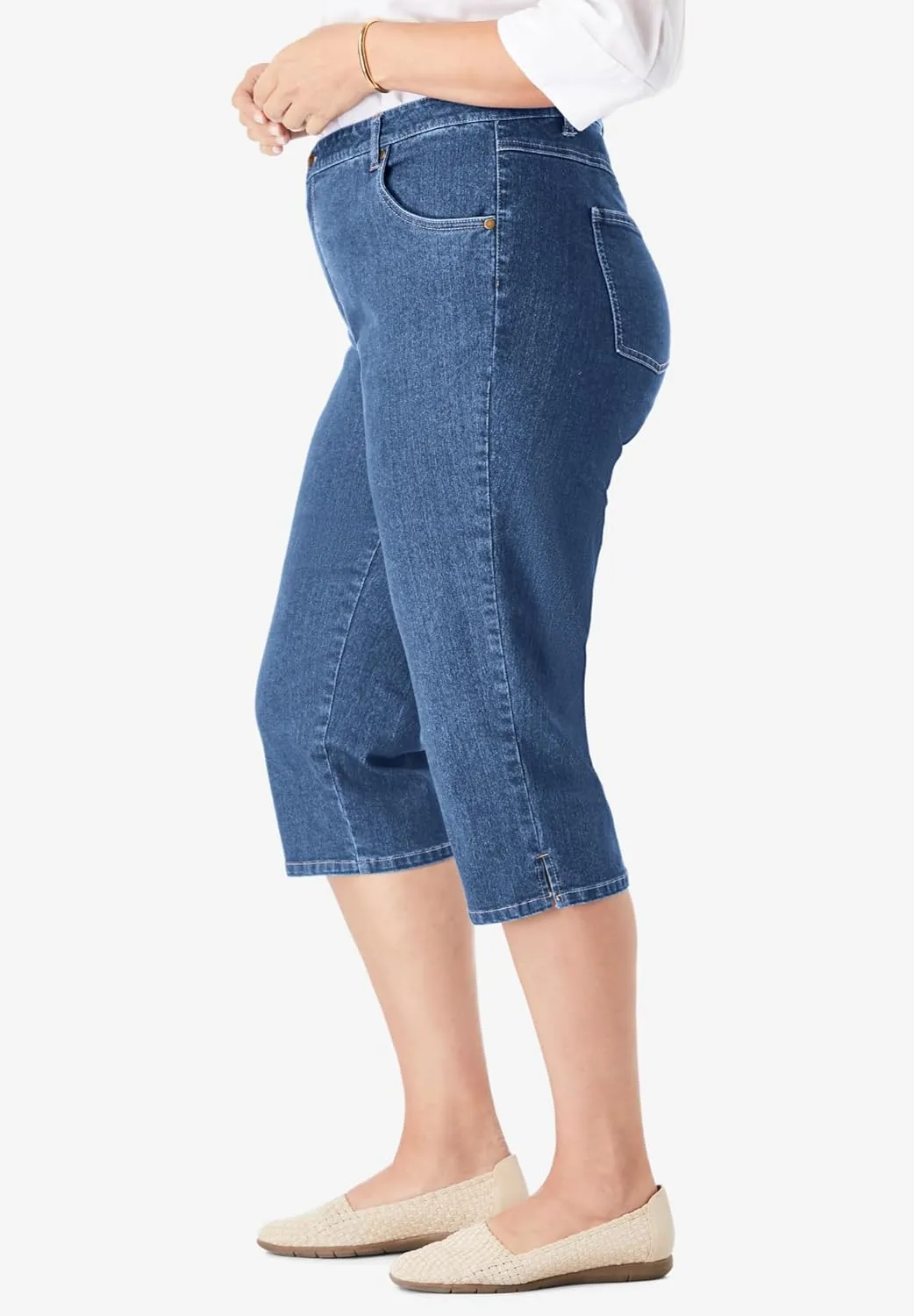 Woman Within Plus Size Capri Stretch Denim Jean