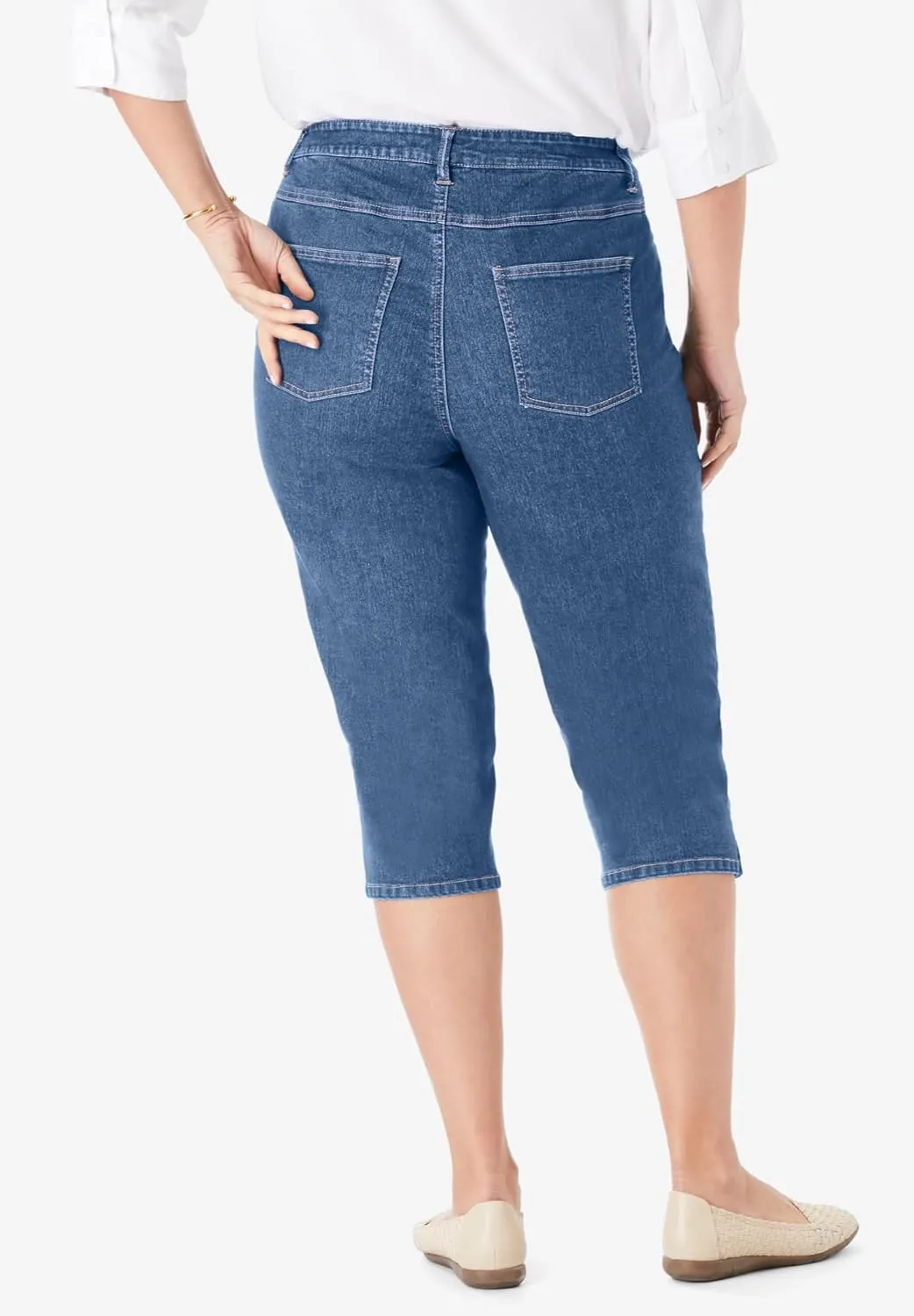 Woman Within Plus Size Capri Stretch Denim Jean