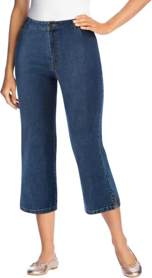 Woman Within Plus Size Capri Stretch Denim Jean
