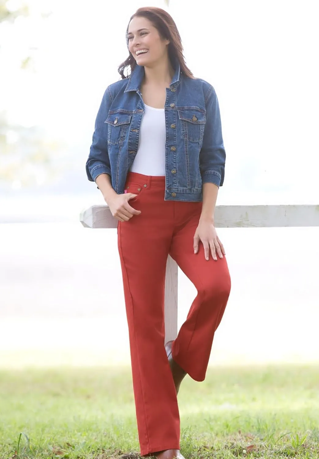 Woman Within Plus Size Petite Bootcut Stretch Denim Jean