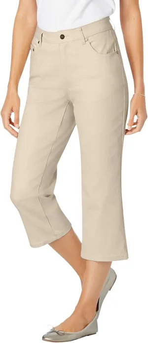 Woman Within Plus Size Petite Capri Stretch Denim Jean