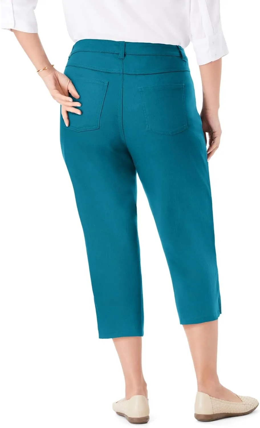 Woman Within Plus Size Petite Capri Stretch Denim Jean