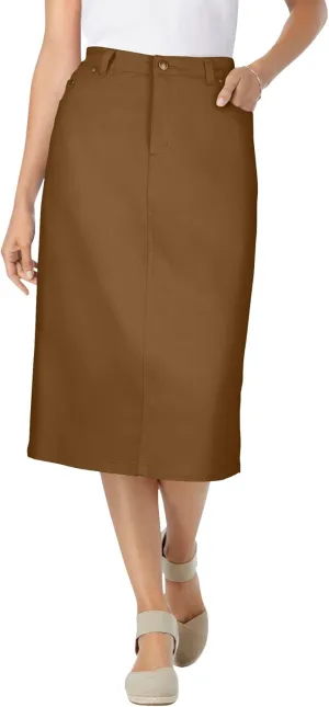 Woman Within Plus Size Petite Stretch Denim Jean Skirt