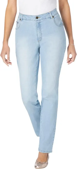 Woman Within Plus Size Straight-Leg Stretch Denim Jean