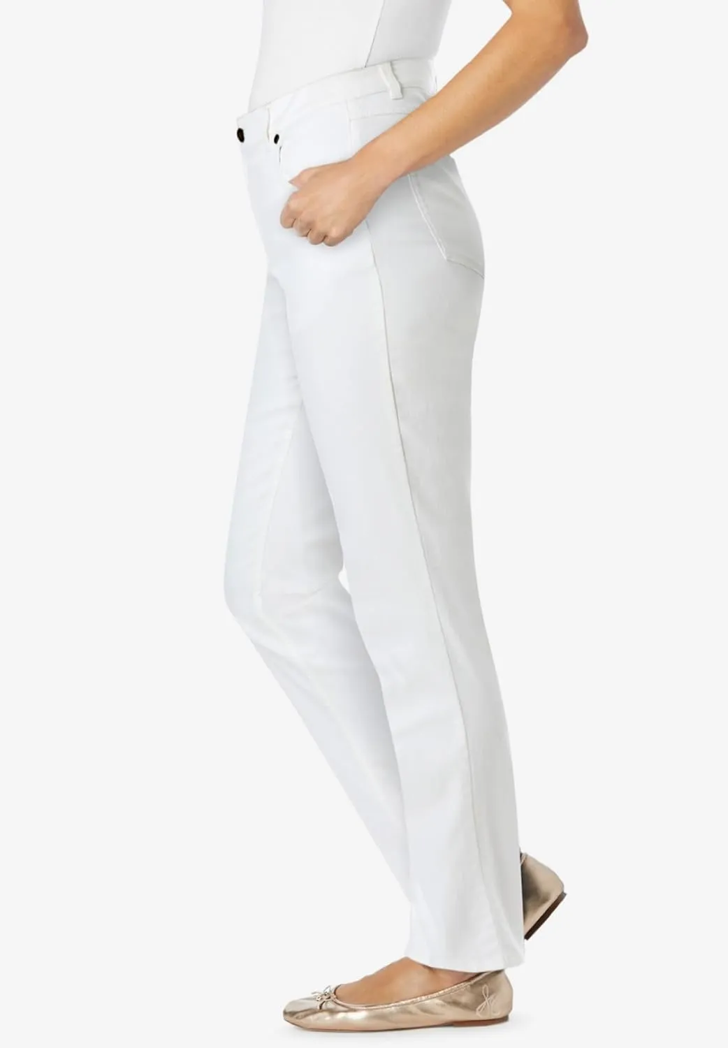 Woman Within Plus Size Straight-Leg Stretch Denim Jean