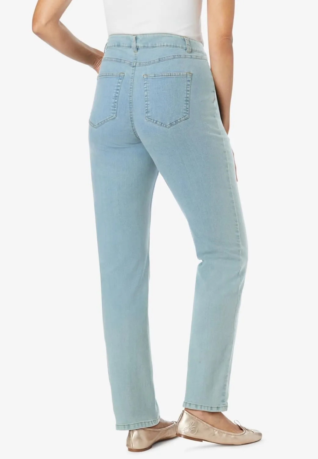 Woman Within Plus Size Straight-Leg Stretch Denim Jean