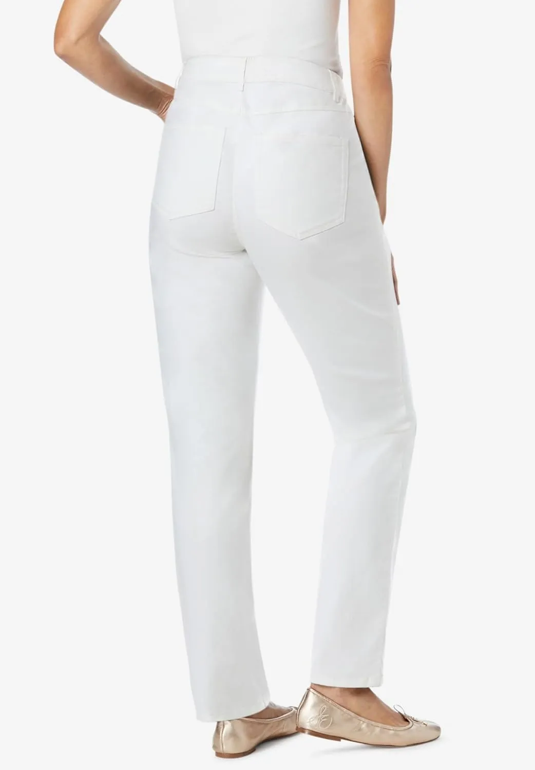 Woman Within Plus Size Straight-Leg Stretch Denim Jean