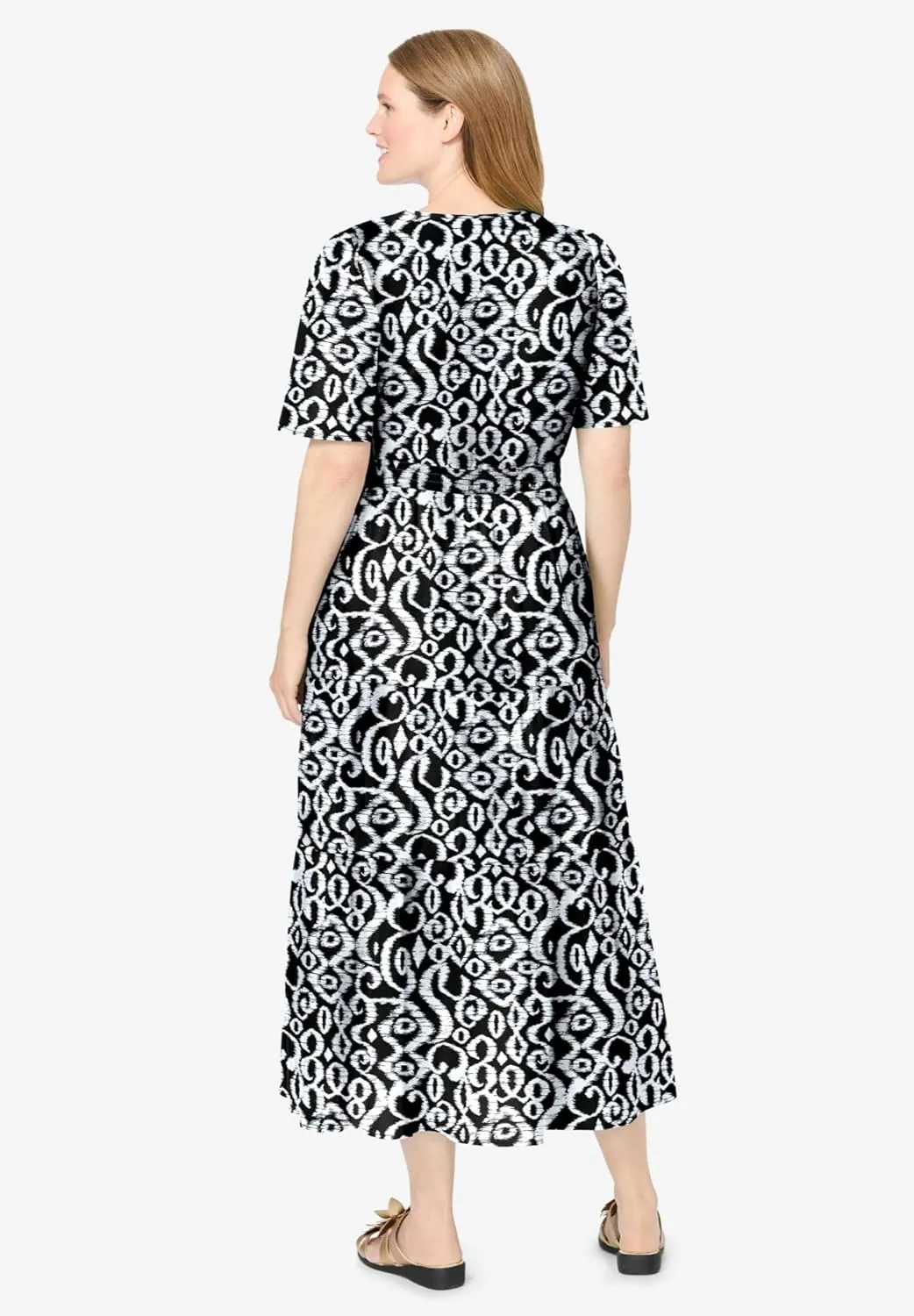 Woman Within Women's Plus Size Tiered Midi Dress