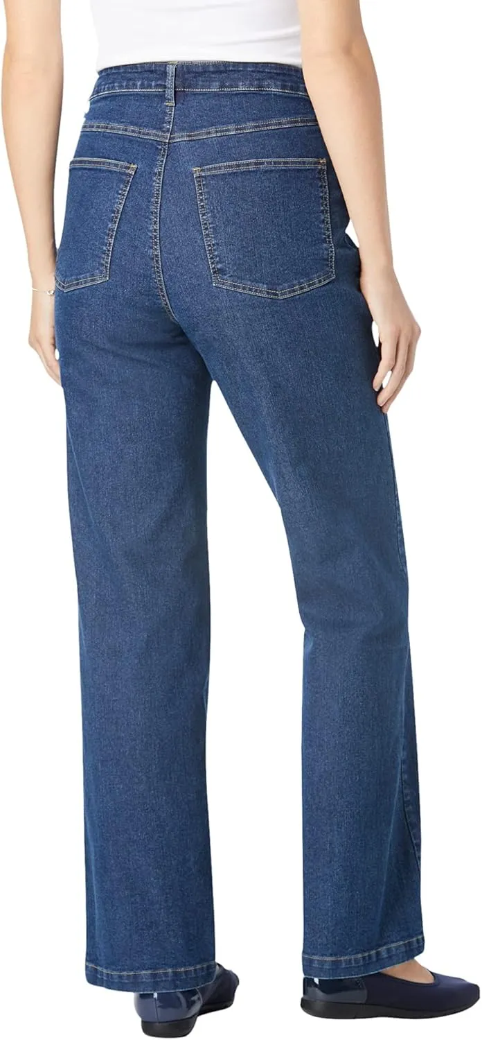 Woman Within Women's Plus Size Wide-Leg Stretch Denim Jean