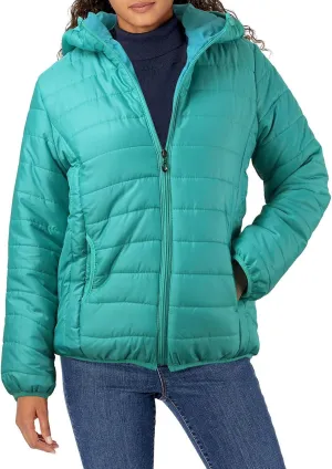 Women Down Jacket Lightweight Padded Quilted Jackets Fall Full Zip Cotton Coats Casual Warm Insulated Hooded Outwear
