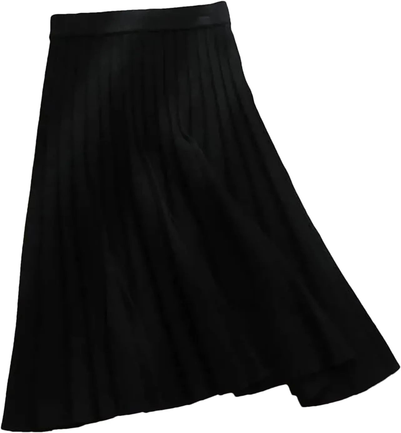 Women Knitted Midi Skirt A-Line High Waist Pleated Long Skirt Spring Autumn Winter