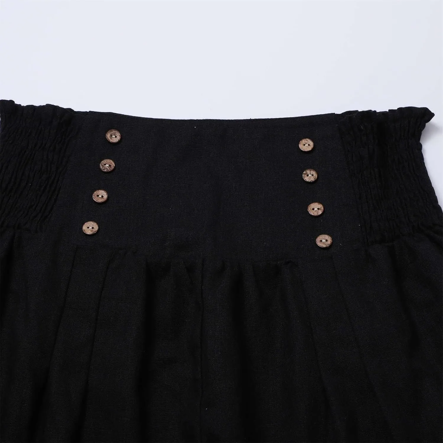 Women Linen Palazzo Pants Summer High Waist Wide Leg Flowy Smocked Pants Beach Vacation Clothes Casual Lounge Outfits