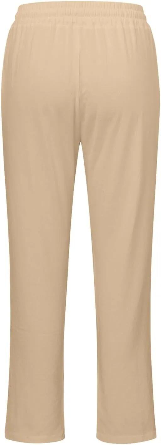 Women Linen Pants Casual Slim High Elastic Waist Color Sports and Linen Pants Summer Outfits for Women