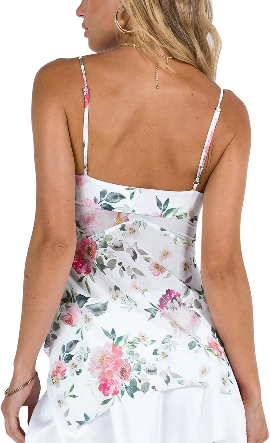 Women Sexy Y2k Camisole Spaghetti Strap Lace Frill Crop Top Bustier Backless Mesh Patchwork Tank Cami Aesthetic