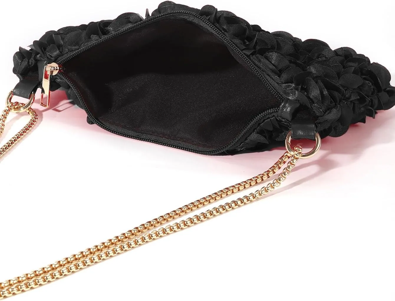 Women's 3D Flower Evening Bags Clutch Purse Floral Tote Bag Chain Crossbody Shoulder Handbags