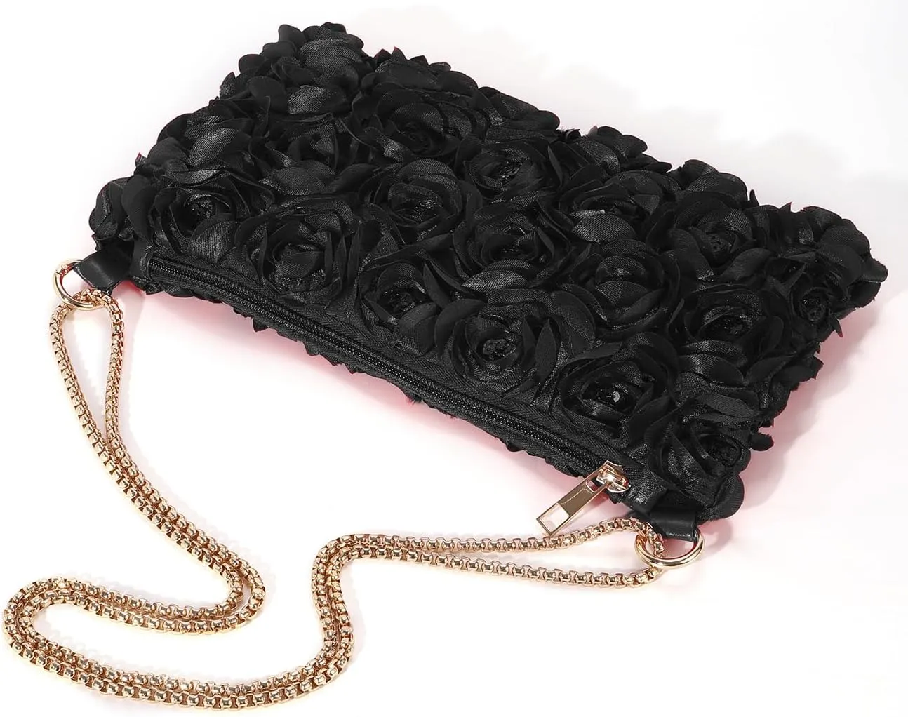 Women's 3D Flower Evening Bags Clutch Purse Floral Tote Bag Chain Crossbody Shoulder Handbags