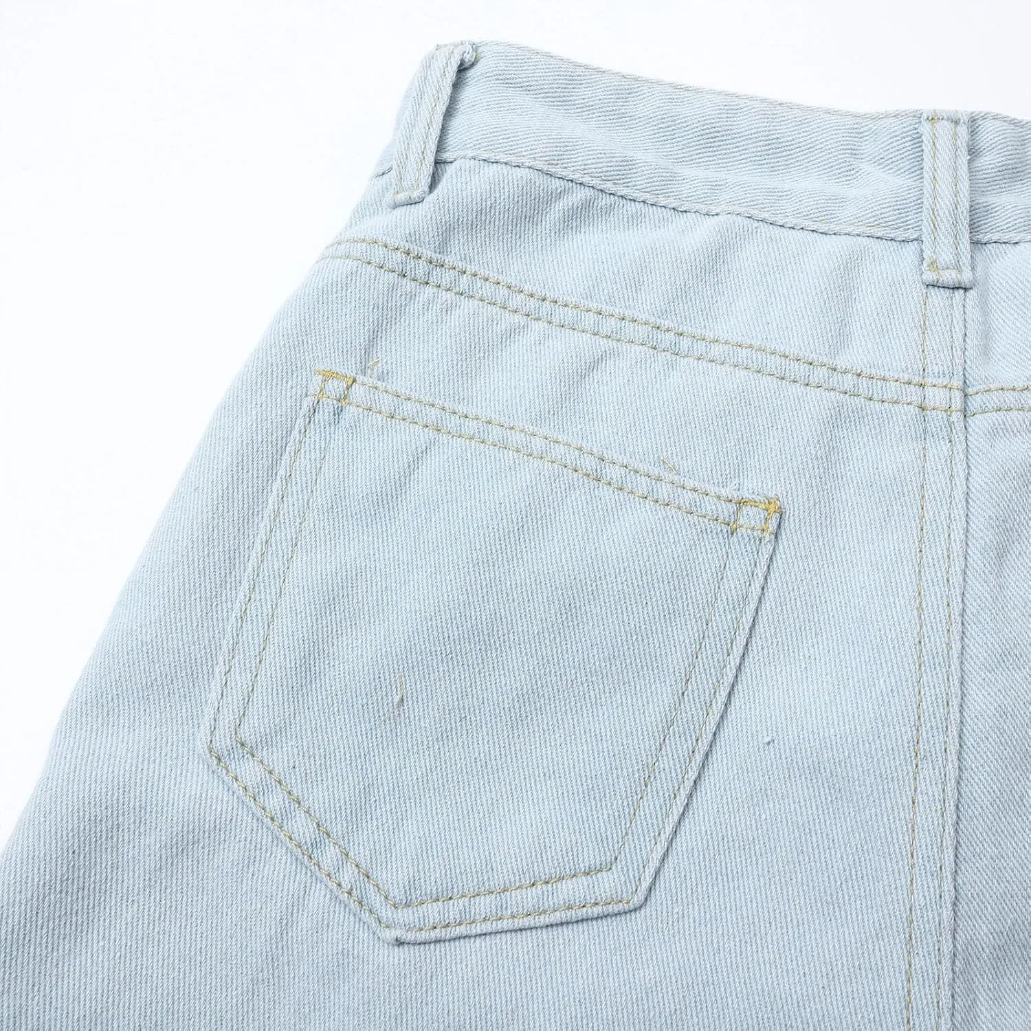 Women's Casual High Waisted Wide Leg Denim Jeans Straight Wide Leg Loose Denim Pants Y2K Harajuku Style Trousers