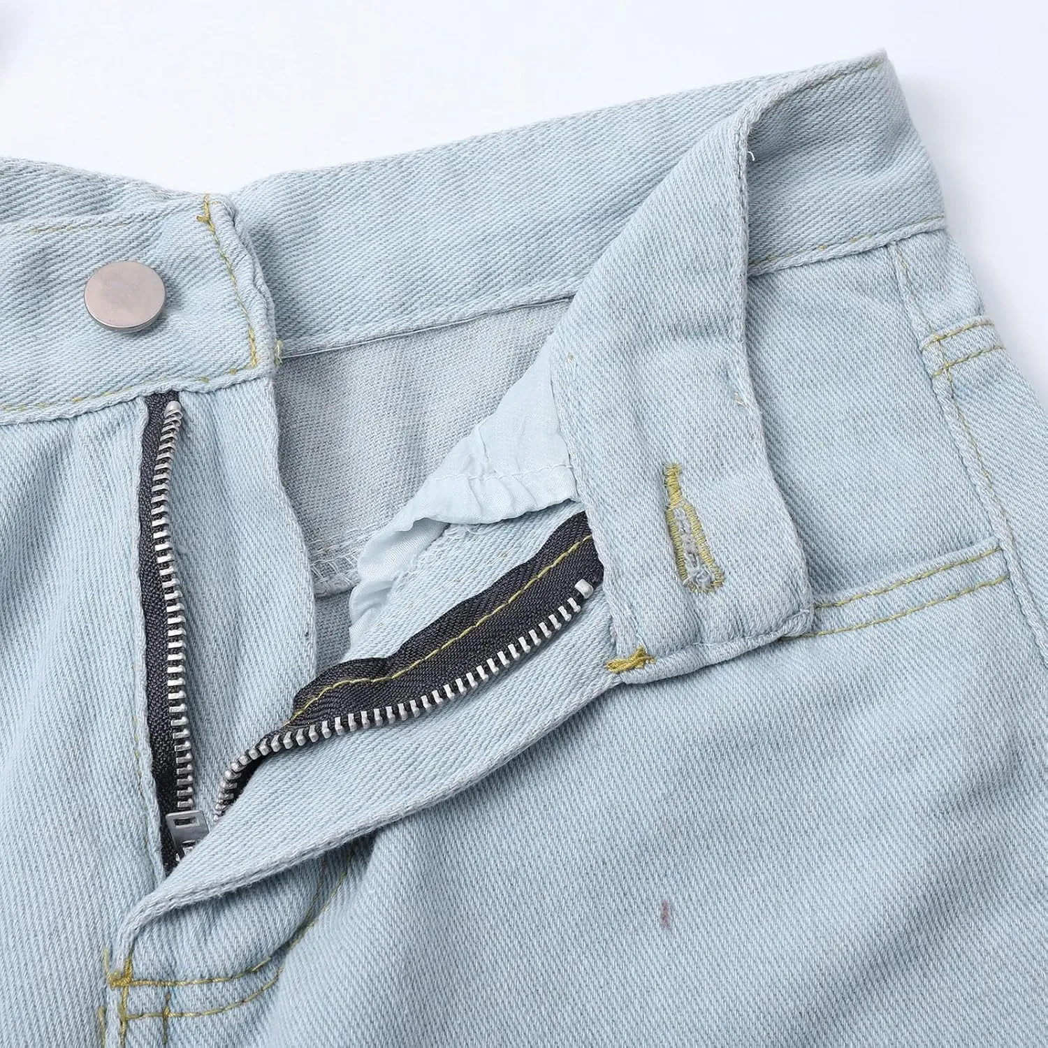 Women's Casual High Waisted Wide Leg Denim Jeans Straight Wide Leg Loose Denim Pants Y2K Harajuku Style Trousers