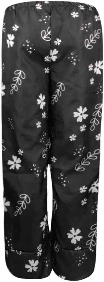 Womens Casual Linen Pants Loose Fit Summer Cotton Pocket Cropped Pants High Waisted Smocked Lounge Trousers Palazzo