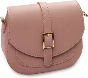 Womens Crossbody Bag Ladies Shoulder Saddle Bag Small Satchel Bag Waterproof PU Leather Messenger Bag for Travel Evening Party Wedding Pink