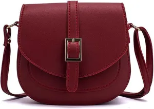 Womens Crossbody Bag Ladies Shoulder Saddle Bag Small Satchel Bag Waterproof PU Leather Messenger Bag for Travel Evening Party Wedding Red
