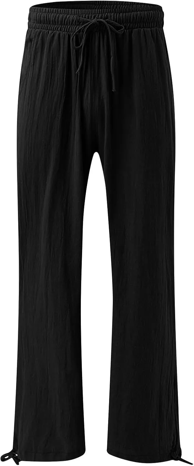 Womens Elastic High Waisted Palazzo Pants 2024 Summer Trendy Casual Wide Leg Pant Long Lounge Trousers with Pocket