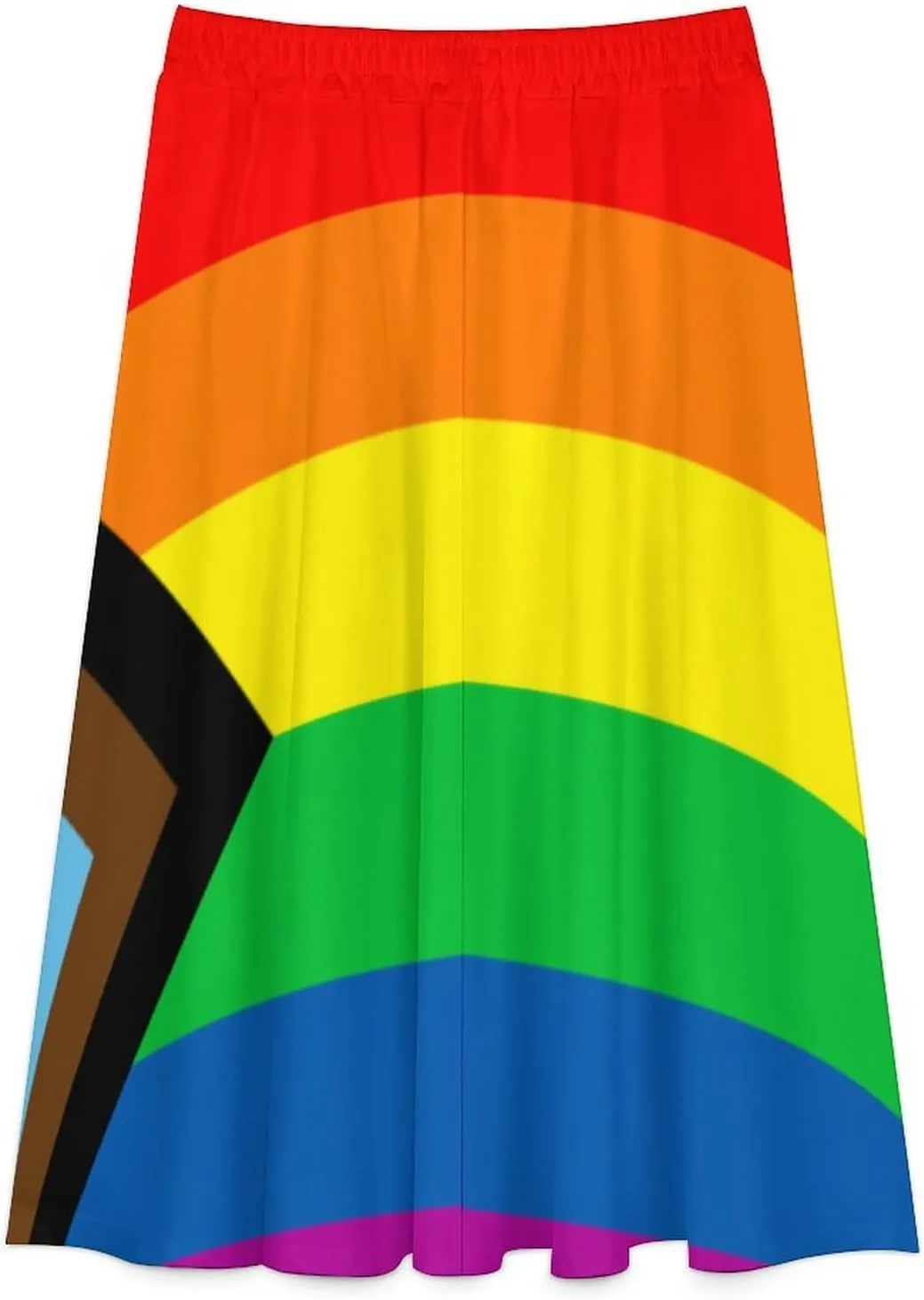 Womens High Waisted A-Line Rabbit Pleated Midi-Long Skirt