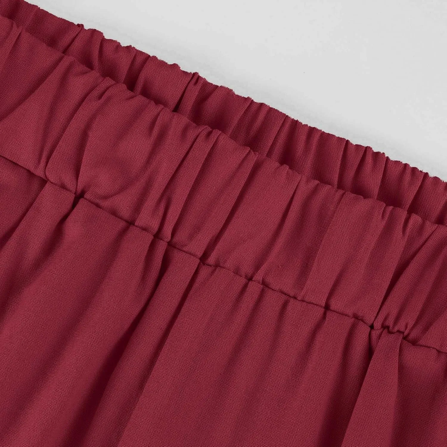 Womens Linen Cropped Pants High Waisted Summer Beach Pants Elastic Waist Tapered Pants Casual Ankle Length Trousers