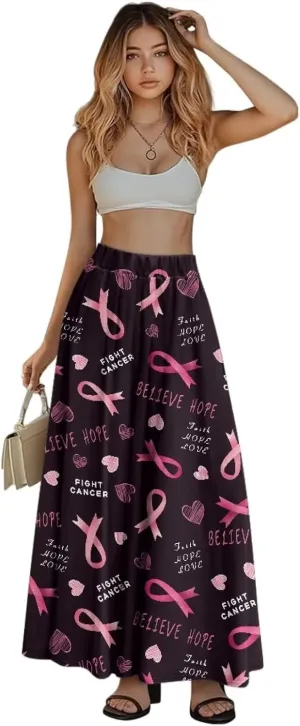 Women's Maxi Skirt Summer Pleated High Waisted Casual Long Skirts with Pockets S M L XL 2XL